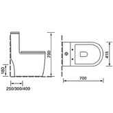 Унитаз моноблок SantiLine SL-5019 безободковый микролифт белый