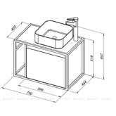 Тумба подвесная Aquanet Nova Lite LOFT 75 R дуб рошелье