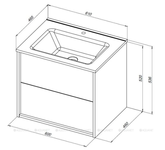 Тумба подвесная Aquanet Lino Flat 60 белый 