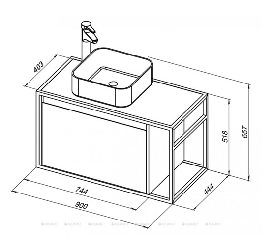 Тумба подвесная Aquanet Nova Lite LOFT 90 L белый