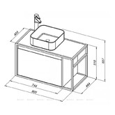 Тумба подвесная Aquanet Nova Lite LOFT 90 L дуб рошелье