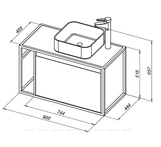 Тумба подвесная Aquanet Nova Lite LOFT 90 R белый