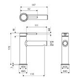 Смеситель для раковины Excellent Pi черный матовый