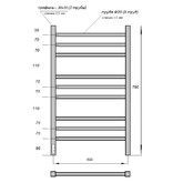 Полотенцесушитель электрический Point Веста П9 500x800, диммер слева, белый