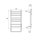 Полотенцесушитель электрический Point Сатурн П8 500x800, диммер справа, белый