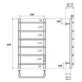 Полотенцесушитель электрический Point Ника П6 400x800, диммер справа, черный