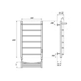 Полотенцесушитель электрический Point Афина П5 с полкой 500x800, диммер справа, черный