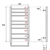 Полотенцесушитель электрический Point Аврора П8 400x800, диммер справа, хром