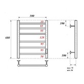 Полотенцесушитель электрический Point Аврора П6 500x600, диммер справа, хром