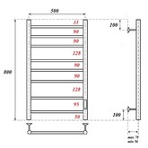 Полотенцесушитель электрический Point Аврора П8 500x800, диммер справа, хром