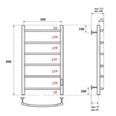 Полотенцесушитель электрический Point Афина П6 500x800, диммер справа, хром