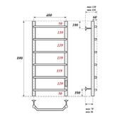 Полотенцесушитель электрический Point Виктория П6 400x800, диммер справа, хром