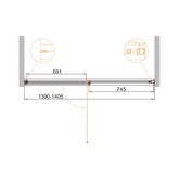 Душевая дверь Cezares URBAN-B-12-140-C-CR 140 см хром прозрачное стекло 