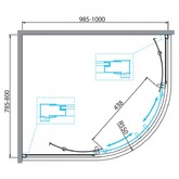 Душевой угол BelBagno DUE-RH-2-100/80-C-Cr 1000x800 хром, прозр.стекло 