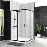 Душевой угол BelBagno Uno-195-AH-2-120/90-C 1200x900 черный матовый, прозр.стекло 