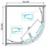 Душевой угол BelBagno DUE-R-2-80-C-Cr 800x800 хром, прозр.стекло 