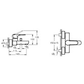 Смеситель для ванны Vitra Root Round A42725EXP хром