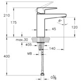 Смеситель для раковины Vitra Root Square A42731EXP хром