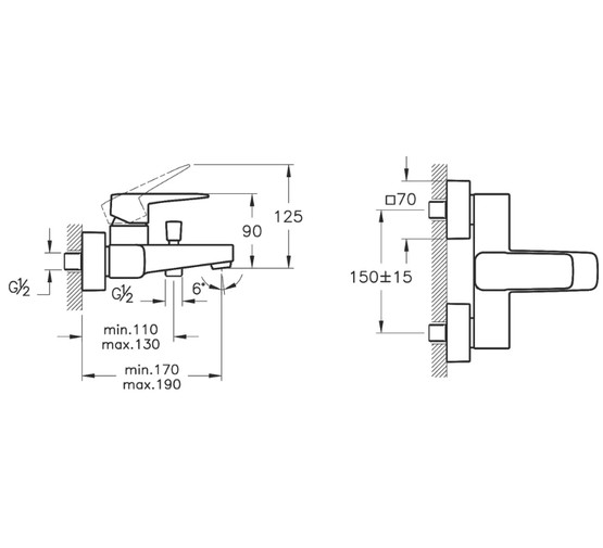 Смеситель для ванны Vitra Root Square A42737EXP хром