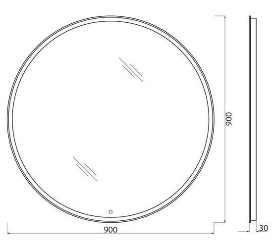 Зеркало BelBagno SPC-RNG-900-LED-TCH-WARM