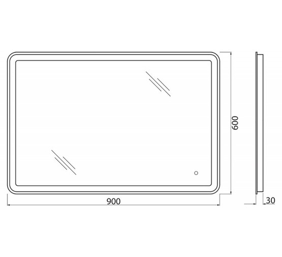 Зеркало BelBagno SPC-MAR-900-600-LED-TCH