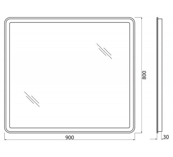 Зеркало BelBagno SPC-MAR-900-800-LED-TCH-WARM