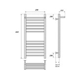 Полотенцесушитель водяной Point Афина Премиум с полкой 400x800 П11 хром