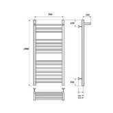 Полотенцесушитель водяной Point Афина Премиум с полкой 500x1000 П14 хром