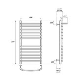 Полотенцесушитель водяной Point Альфа Премиум с полкой 400x800 П11 хром