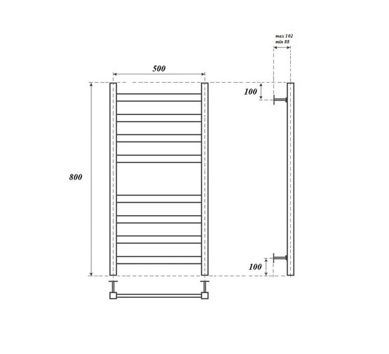 Полотенцесушитель водяной Point Меркурий 500x800 П8 хром