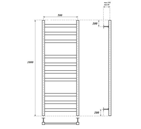 Полотенцесушитель водяной Point Меркурий 500x1000 П10 хром