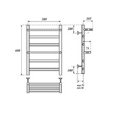 Полотенцесушитель водяной Point Артемида с 2-я полками 500x600 П4 хром