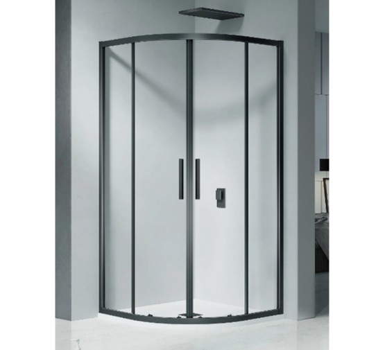 Душевой угол GOOD DOOR COFE R-80-C-B 800x800 черный,прозр. стекло 