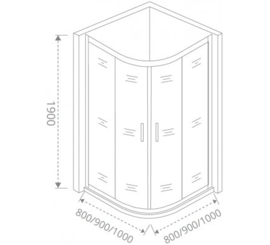 Душевой угол GOOD DOOR COFE R-80-C-B 800x800 черный,прозр. стекло 