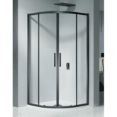 Душевой угол GOOD DOOR COFE R-80-C-B 800x800 черный,прозр. стекло 