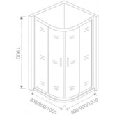 Душевой угол GOOD DOOR COFE R-80-C-B 800x800 черный,прозр. стекло 