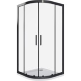 Душевой угол GOOD DOOR COFE R-90-C-B 900x900 черный,прозр. стекло 