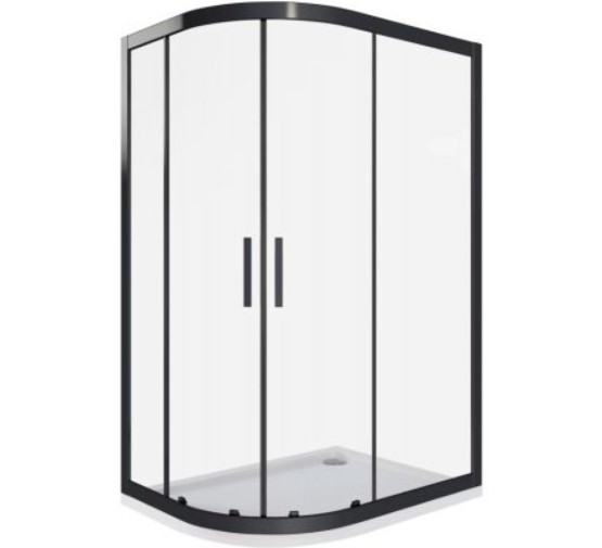 Душевой угол GOOD DOOR COFE R-120-C-B 1200x800 черный,прозр. стекло 