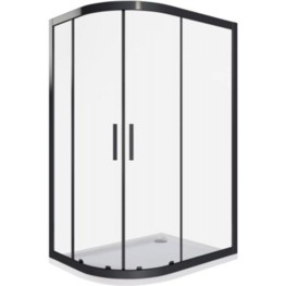 Душевой угол GOOD DOOR COFE R-120-C-B 1200x800 черный,прозр. стекло 