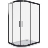 Душевой угол GOOD DOOR COFE R-120-C-B 1200x800 черный,прозр. стекло 