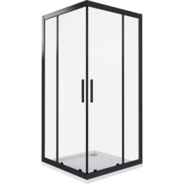 Душевой угол GOOD DOOR COFE CR-80-C-B 800x800 черный,прозр. стекло 