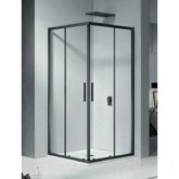 Душевой угол GOOD DOOR COFE CR-80-C-B 800x800 черный,прозр. стекло 