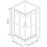 Душевой угол GOOD DOOR COFE CR-80-C-B 800x800 черный,прозр. стекло 