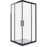 Душевой угол GOOD DOOR COFE CR-90-C-B 900x900 черный,прозр. стекло 