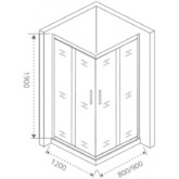 Душевой угол GOOD DOOR COFE CR-120-80-C-B 1200x800 черный,прозр. стекло 