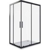 Душевой угол GOOD DOOR COFE CR-120-90-C-B 1200x900 черный,прозр. стекло 