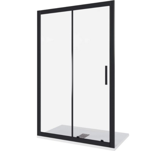 Душевая дверь GOOD DOOR Cofe WTW-110-C-B черный, стекло прозрачное