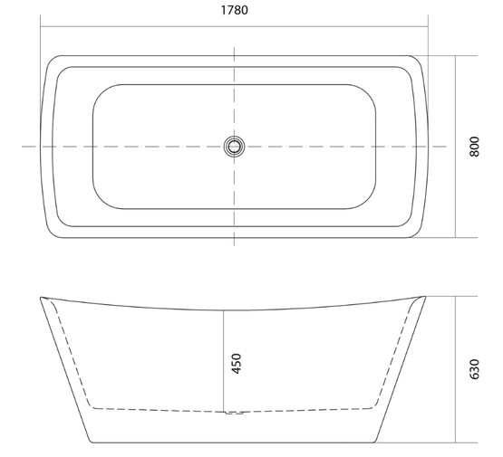 Акриловая ванна Акватек Верса 178x80 белый