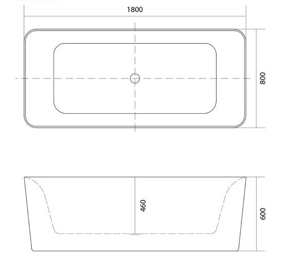 Акриловая ванна Акватек Квадро 180x80 белый