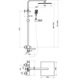 Душевая система BelBagno Luce со смесителем хром 